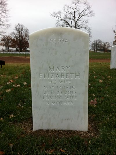 Headstone Back of Eugene J Grimes. Arlington National Cemetery.