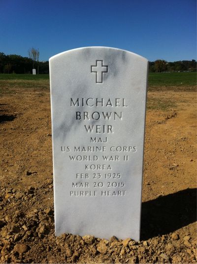 Headstone Front of Michael B Weir. Arlington National Cemetery.