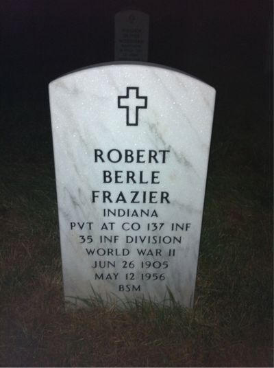 Headstone Front of Robert Frazier. Arlington National Cemetery.