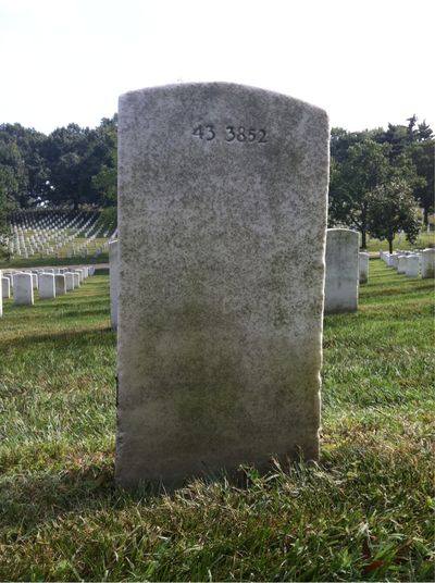Headstone Back of Edward Grauberger. Arlington National Cemetery.