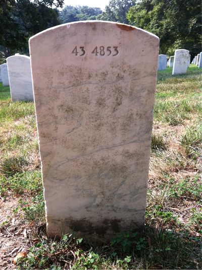 Headstone Back of Antonia Busch. Arlington National Cemetery.