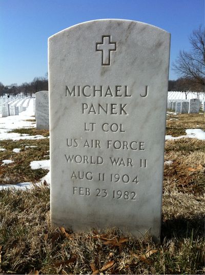 Headstone Front of Martha Panek. Arlington National Cemetery.