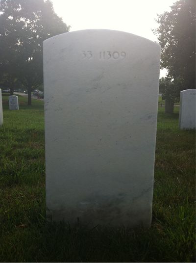 Headstone Back of Joseph Byrnes. Arlington National Cemetery.
