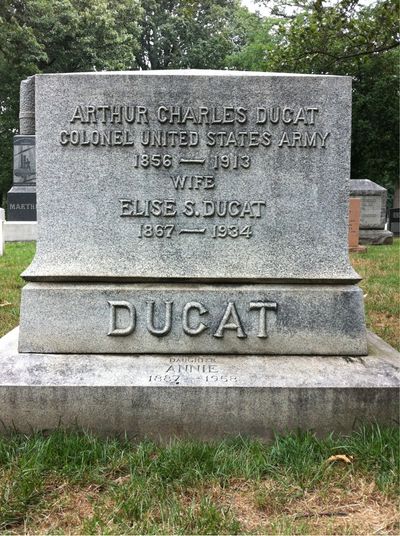 Headstone Front of Annie Ducat. Arlington National Cemetery.