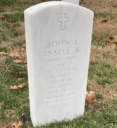 John Ansell — Headstone Front