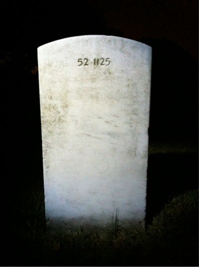 Headstone Back of Russell Rasmussen. Arlington National Cemetery.