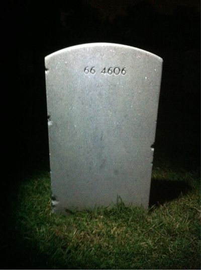 Headstone Back of James J Bergen. Arlington National Cemetery.