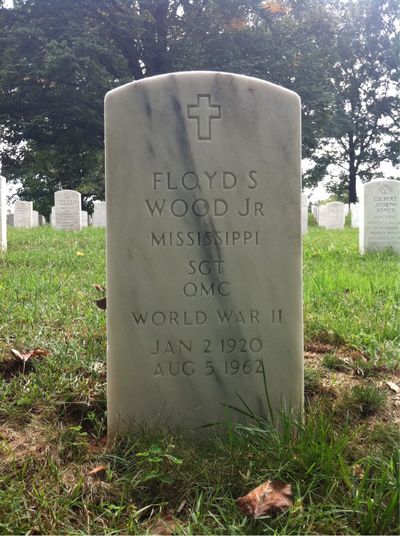 Headstone Front of Floyd S Wood. Arlington National Cemetery.