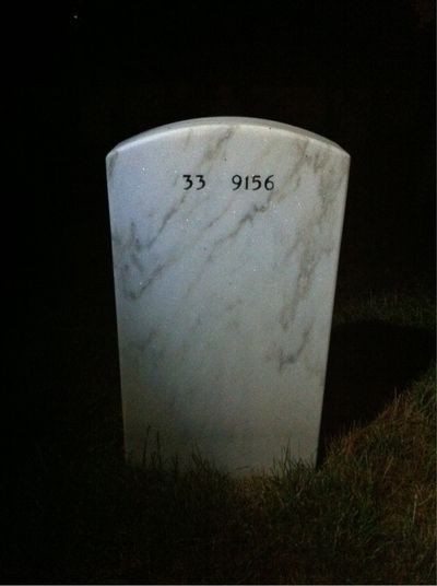 Headstone Back of Robert Frazier. Arlington National Cemetery.