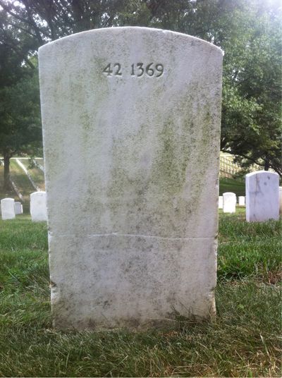 Headstone Back of Clarence Lucas. Arlington National Cemetery.