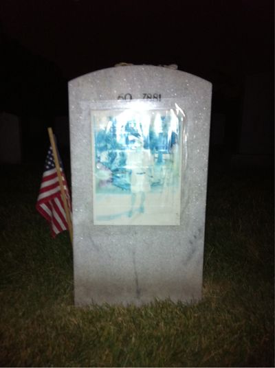 Headstone Back of Dominic Rocco Baragona. Arlington National Cemetery.