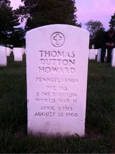 Headstone Front of Thomas L Howard. Arlington National Cemetery.