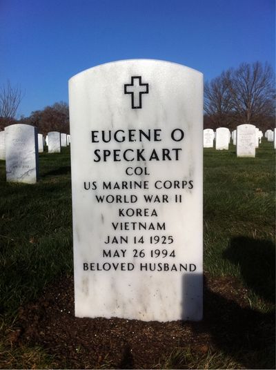 Headstone Front of Eugene O Speckart. Arlington National Cemetery.