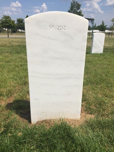 Headstone Back of John A Hubbard. Arlington National Cemetery.