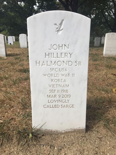 Headstone Front of Clara Halmond. Arlington National Cemetery.