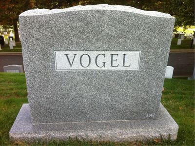 Headstone Back of Jeanette Vogel. Arlington National Cemetery.