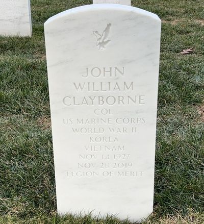 Headstone Front of John Clayborne. Arlington National Cemetery.