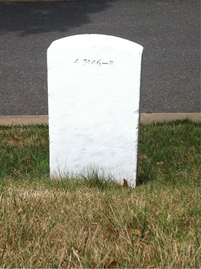 Headstone Back of Richard Thornbury. Arlington National Cemetery.