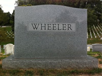 Headstone Back of Francis R Wheeler. Arlington National Cemetery.