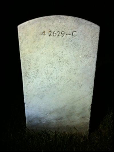 Headstone Back of William Grondahl. Arlington National Cemetery.