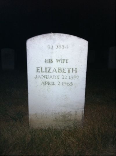 Headstone Back of Elizabeth Hamilton. Arlington National Cemetery.