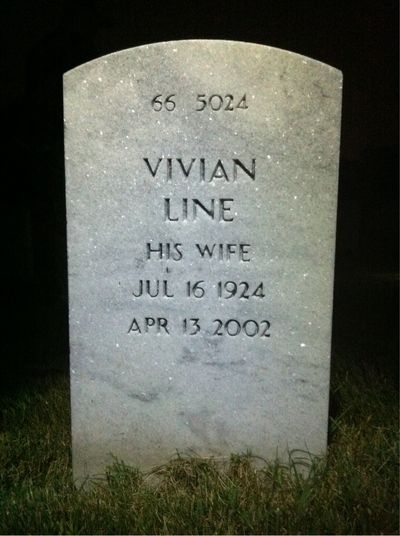 Headstone Back of Glenn C Bistline. Arlington National Cemetery.