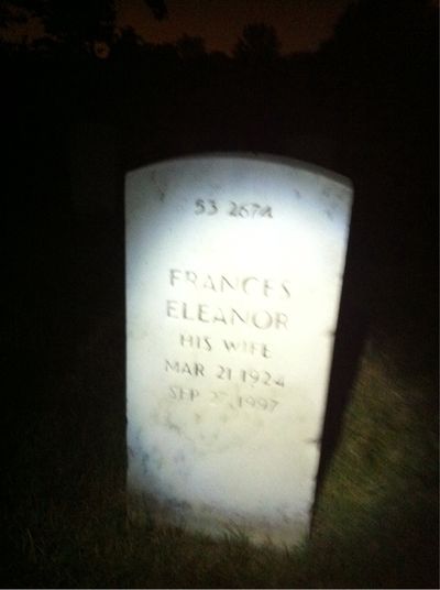 Headstone Back of Frances Jones. Arlington National Cemetery.