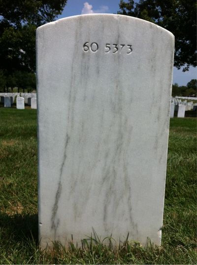 Headstone Back of Jay W. Seale. Arlington National Cemetery.