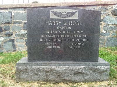 Headstone Front of Harry Quincy Rose. Arlington National Cemetery.