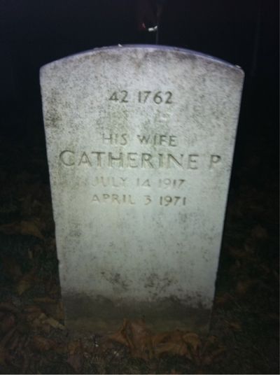 Headstone Back of Catherine Jamieson. Arlington National Cemetery.