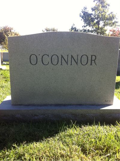 Headstone Back of James O'Connor. Arlington National Cemetery.