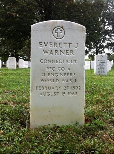 Headstone Front of Ethel Warner. Arlington National Cemetery.