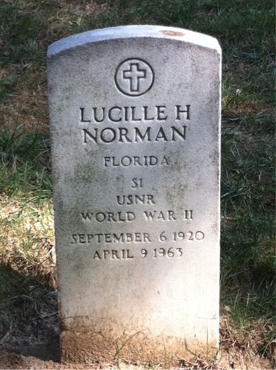 Headstone Front of Lucille Norman. Arlington National Cemetery.