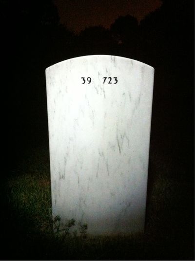 Headstone Back of Renzie Palmer. Arlington National Cemetery.