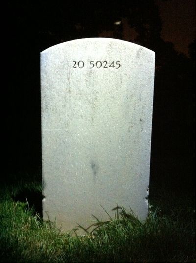 Headstone Back of Dolores Watts. Arlington National Cemetery.