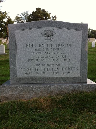 Headstone Front of Dorothy Horton. Arlington National Cemetery.