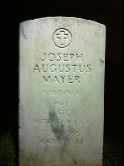 Headstone Front of Bertha Mayer. Arlington National Cemetery.