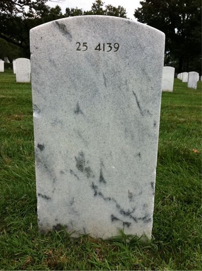 Headstone Back of Roma Bias. Arlington National Cemetery.