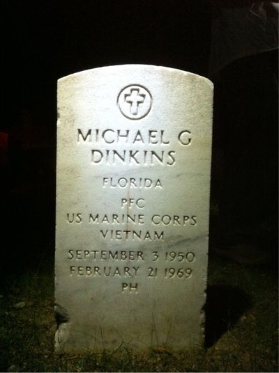 Headstone Front of Michael Gary Dinkins. Arlington National Cemetery.