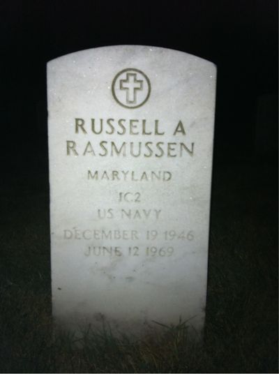 Headstone Front of Russell Rasmussen. Arlington National Cemetery.