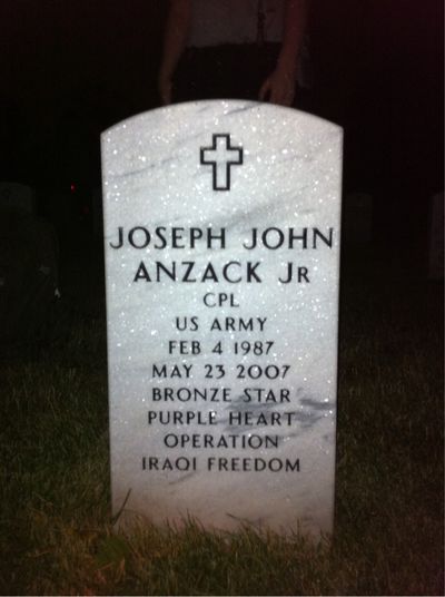 Joseph Anzack — Headstone Front