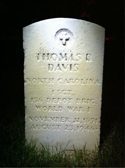 Headstone Front of Thomas Davis. Arlington National Cemetery.