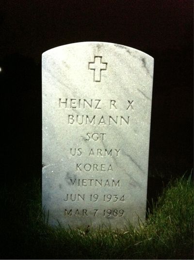 Headstone Front of Heinz Robert Bumann. Arlington National Cemetery.