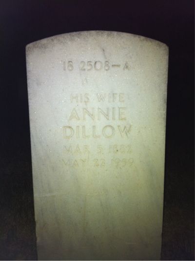 Headstone Back of Annie Feland. Arlington National Cemetery.