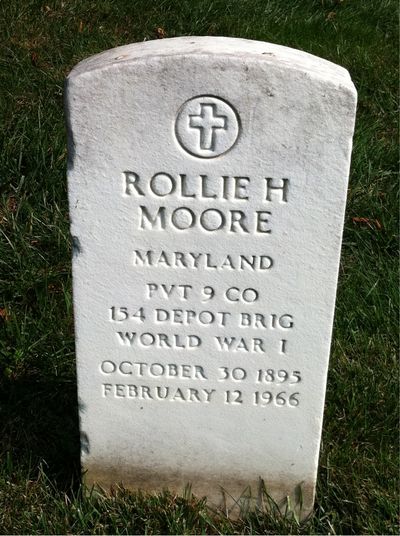 Rollie Moore — Headstone Front