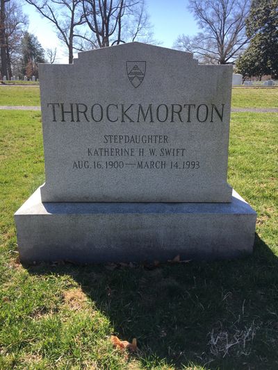 Headstone Back of Katherine Swift. Arlington National Cemetery.