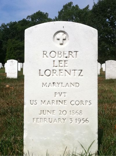 Headstone Front of Robert Lorentz. Arlington National Cemetery.