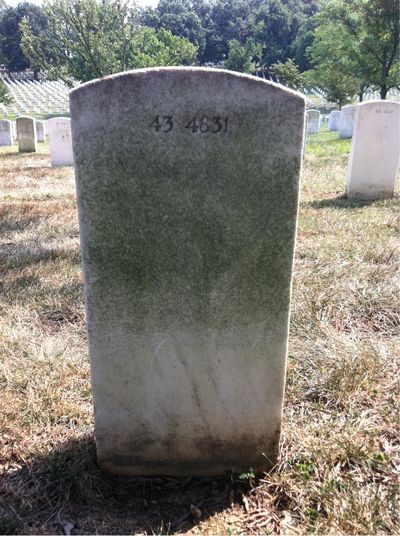 Headstone Back of Tony Lindsey. Arlington National Cemetery.