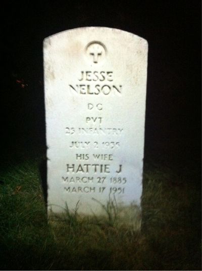 Headstone Front of Hattie Nelson. Arlington National Cemetery.