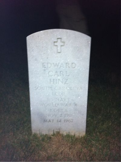 Headstone Front of Edward Hinz. Arlington National Cemetery.